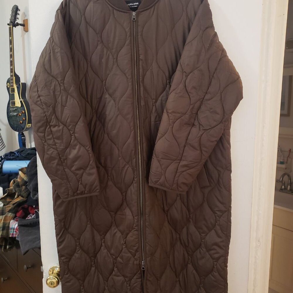 Everlane Brown Renew Quilted Liner Zipper Jacket - Picture 3 of 8